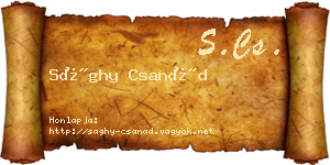 Sághy Csanád névjegykártya