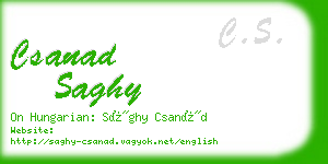 csanad saghy business card
